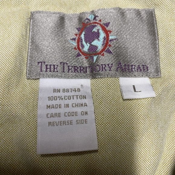 The Territory Ahead Shirt Mens Large Gray Flannel Cotton Long Sleeve Button-Down - Picture 2 of 11